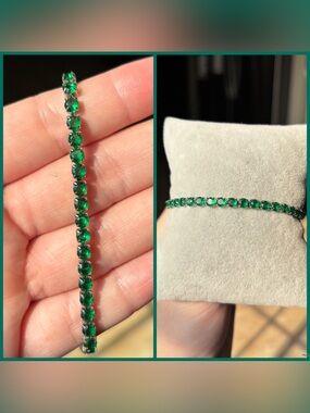 Emerald Green Tennis Bracelet - Women Jewelry